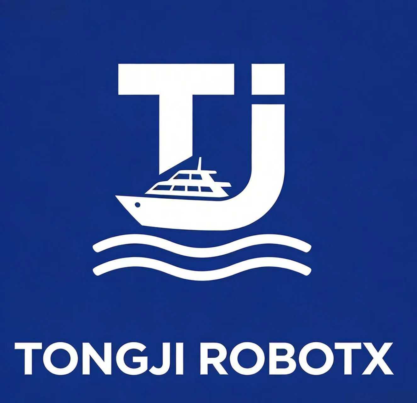 Blue Tongji RobotX logo with a stylized boat and waves