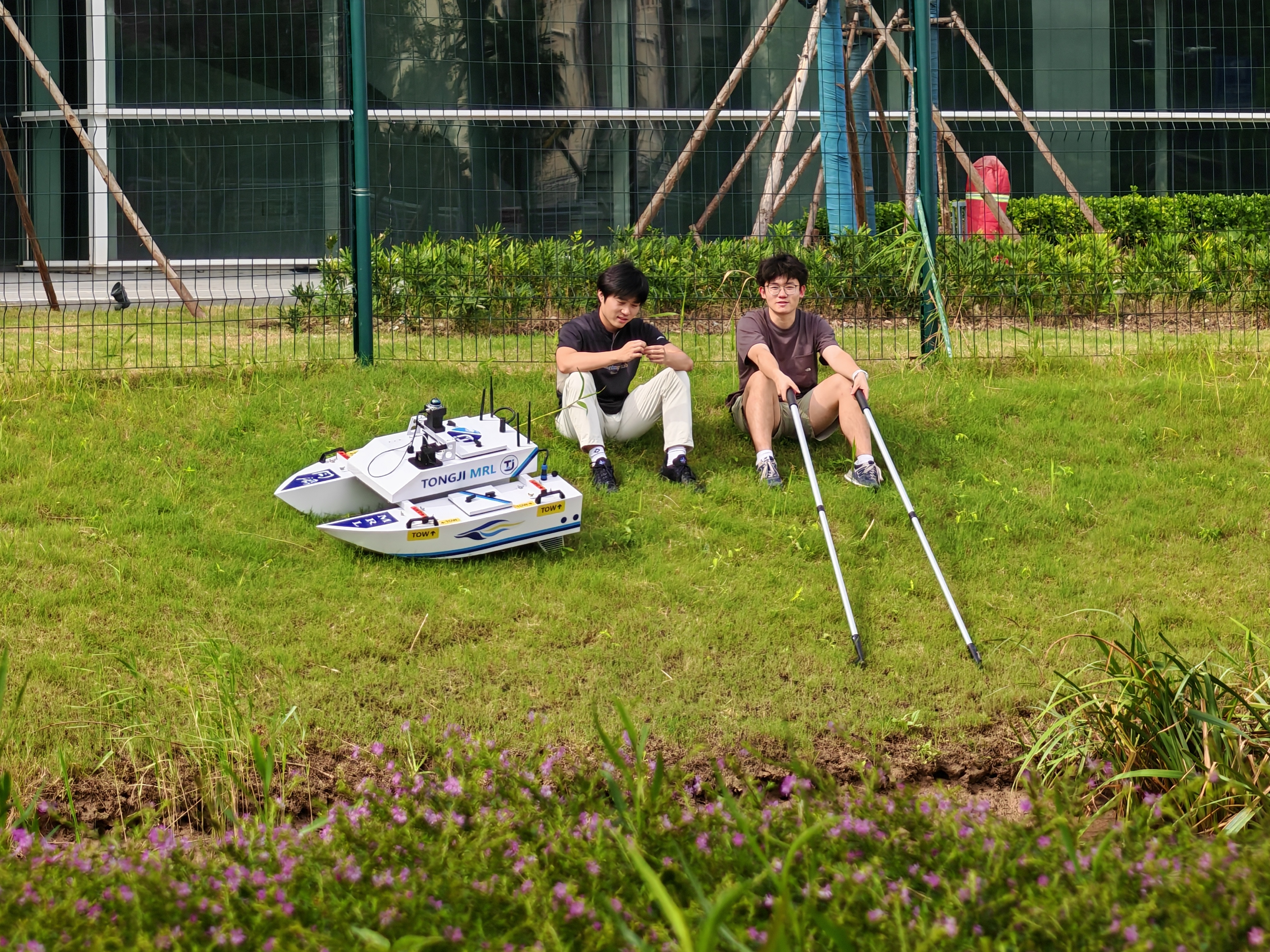 Tongji MRL team members taking a break during preparation work